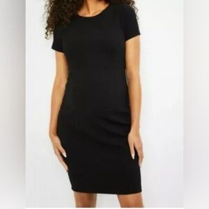 New Motherhood Maternity Black Textured Dress So Classic‎ Breathable Sz-Lg NWT’s